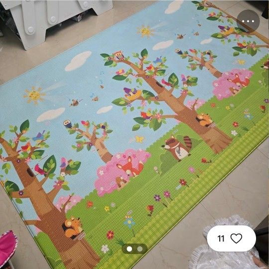 Baby Care Play Mat - Playful Collection (Trees, Large) 82.7 x 55.1 x 0.5 inches