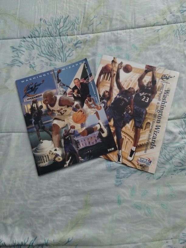 Collectors Washington Wizards Official Yearbook 2001-2002 Michael Jordan And An Extra Program For The Playoffs
