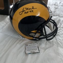Tom Mack Signed Rams Full-Size Throwback