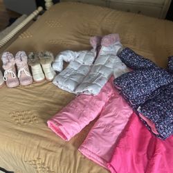 Girls Winter Jacket Snowsuit Boots 