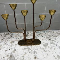 Magnificent Brass Candle Holder By Ystad