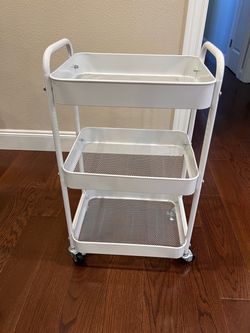 White 3-Tier Metal Rolling Cart - Back to College