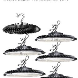 320W UFO LED High Bay Light 5000K 48000LM High Bay LED Light, ETL Listed LED Bay Light for Commercial Lighting-6Pack(Coverage:66~110ft at Height:30~50