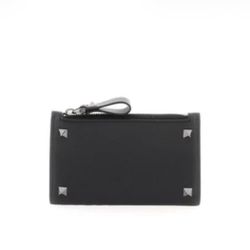 Valentino Garavani Zippered Card Holder Wallet Nero