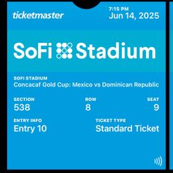 Gold cup tickets I have three tickets Seats 7-8-9