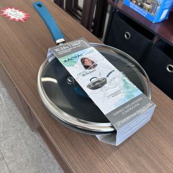 Create Delicious Hard Anodized Aluminum Nonstick Deep Frying Pan 10.25”, Gray