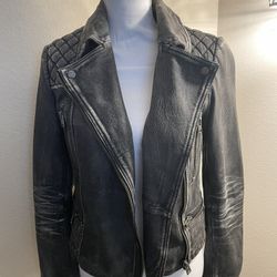All Saints Distressed Leather Jacket