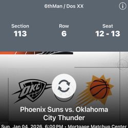 Suns vs Thunder Row 6 Seats