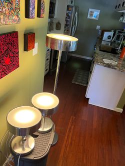 Set of 3 chrome lamps
