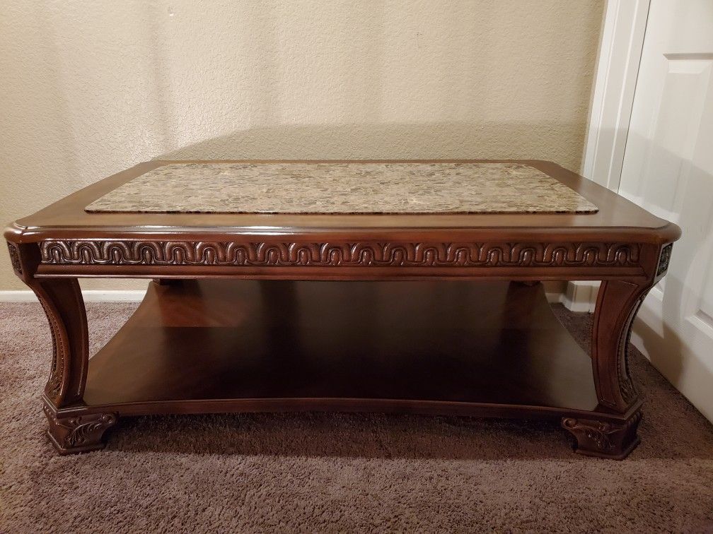 Ashleys Furniture Coffee Table And 2 End Tables. Great Condition.