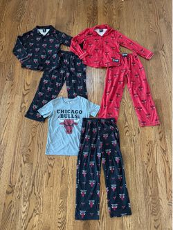 Size 8 Youth Boys NBA Chicago Bulls Basketball Bundle of Pajama Sets (6 pieces total)