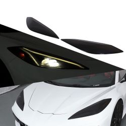 Front Headlight Lenses Cover Compatible with Corvette C8 Stingray Z06 E-Ray 2020-2025