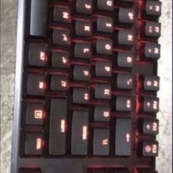 HyperX-Alloy FPS Wired Gaming Mechanical Blue Switch Keyboard With Backlighting-Black/Red