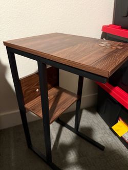 6 C-Shaped Side Table with Storage Shelf