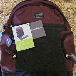 Eddie Bauer Backpack 9 Pocket Diaper Bag - Balck/maroon