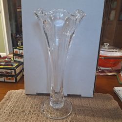 SIMON PEARCE CHELSEA HANDBLOWN FLUTED VASE, SIGNED