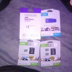 Brand New Flash Drive And SD Card Bundle