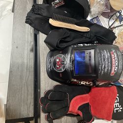 Welder helmet and accessories kit
