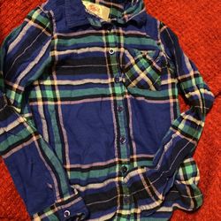 Girls size 10 long sleeved plaid flannel JUSTICE