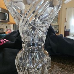 Heavy Cut Glass Vase