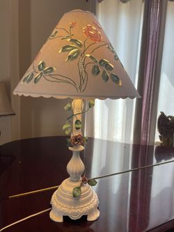 Adorable Artisional  Lamp  Approximately  30 inches Tall X 17 inches Wide Made in USA
