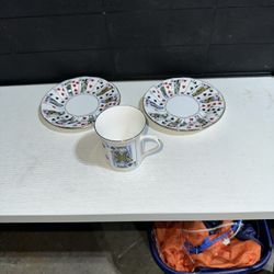 Queen’s China Saucers and Cup