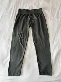 HOMMA Fleece Lined Leggings Green Solid Ankle Plus 3XL/4XL FL02