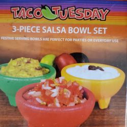 Taco Tuesday 3 Salsa Bowl Set, New