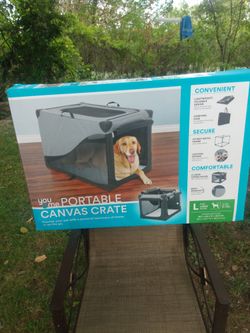 Large portable canvas dog kennel