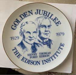 Collectible Plate HENRY FORD & THOMAS EDISON