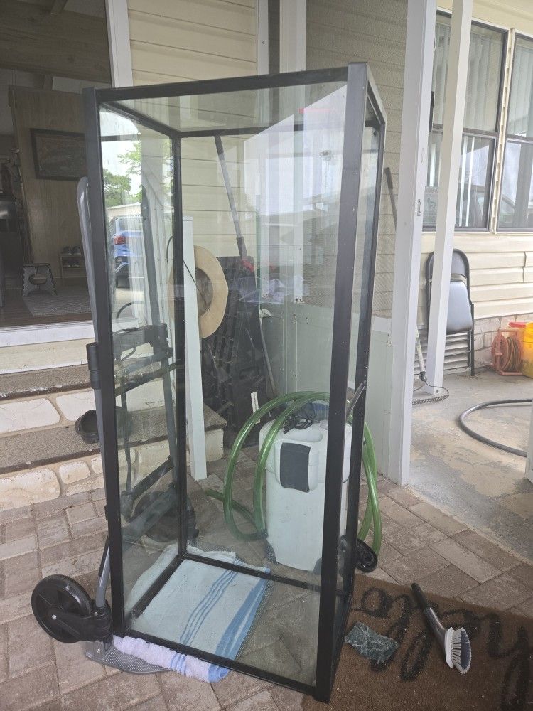 Fifty five gallon fish tank with canister filter