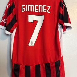 Santiago Gimenez 7 AC Milan 2024-25 Home Men Jersey – Red Black  Size: Large