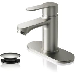 BELZ Nickel Bathroom Faucet, Lead-Free for 1 or 3 Hole 4" Vanity Sink $45