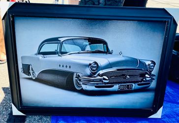 1955 Buick framed  read to display