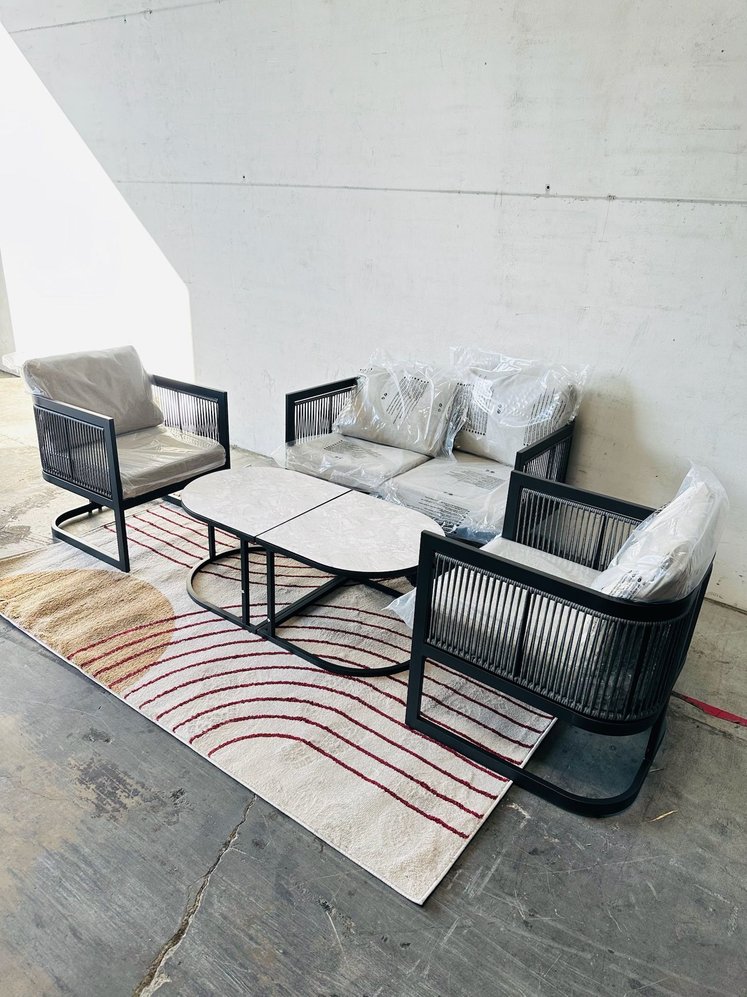 4pc Outdoor Patio Barrel Chair Furniture Set