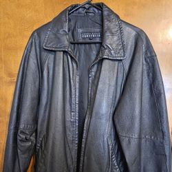 Vintage Perry Ellis Portfolio Leather Jacket S