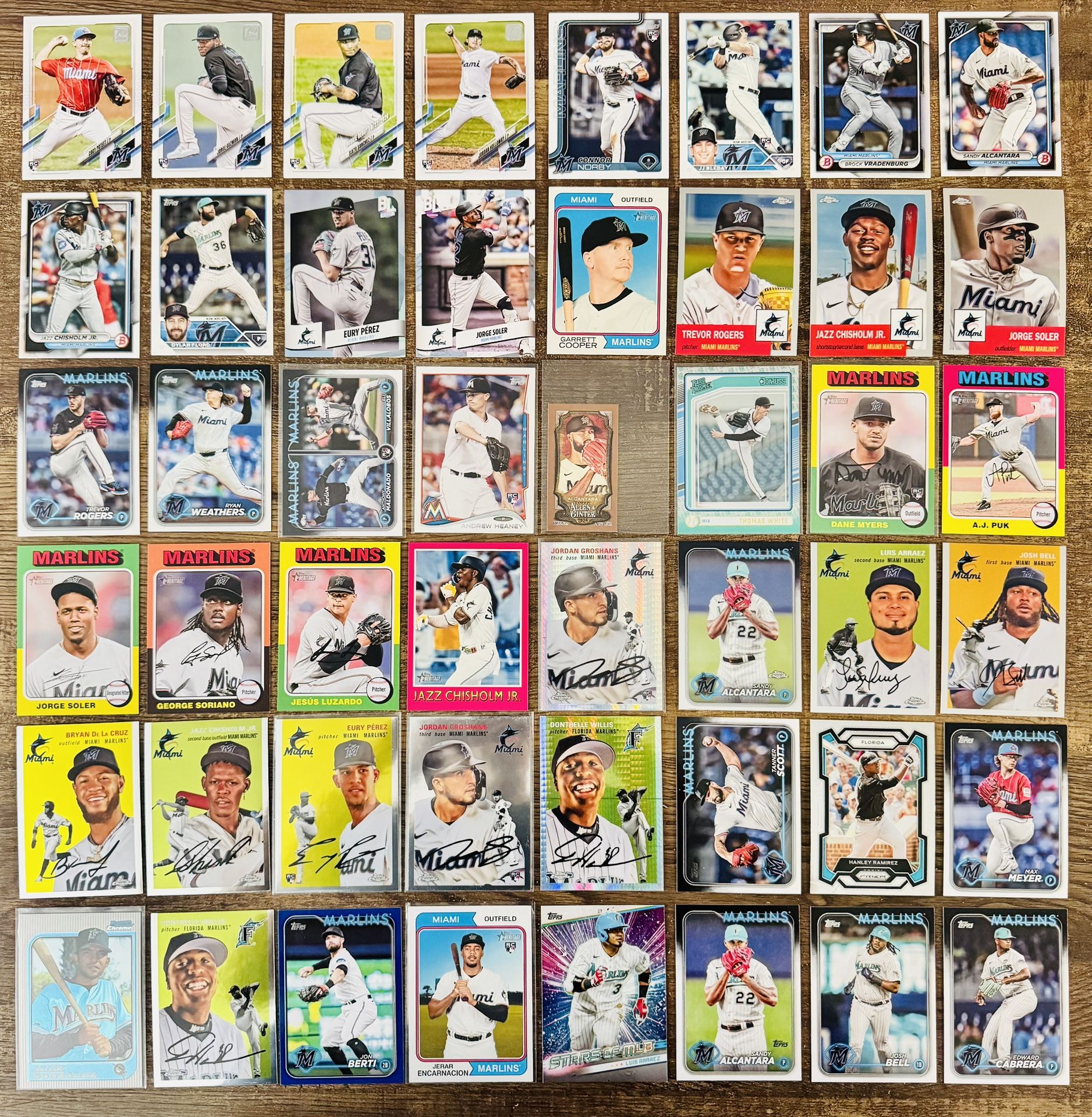 Miami Marlins Card Lot (84) RCs, Chisholm, Eury Pérez, Alcantara FREE S/H 📦
