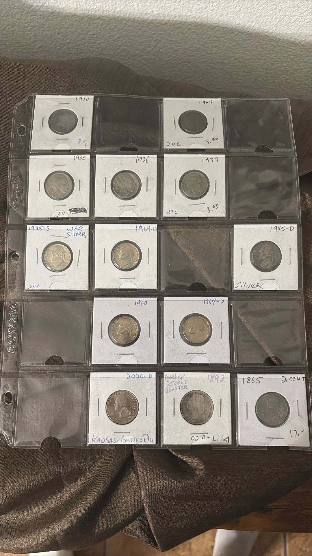 Vintage Nickels Silver Quarter 2 Cent Lot