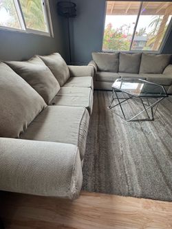 Cream Colored Matching Sofa Couch