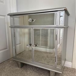Mirrored Cabinet - Two Doors, Drawer & Shelf