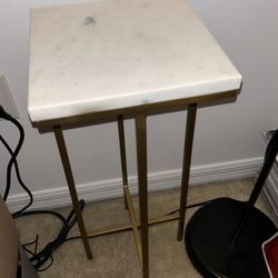 Marble And Gold Side Table