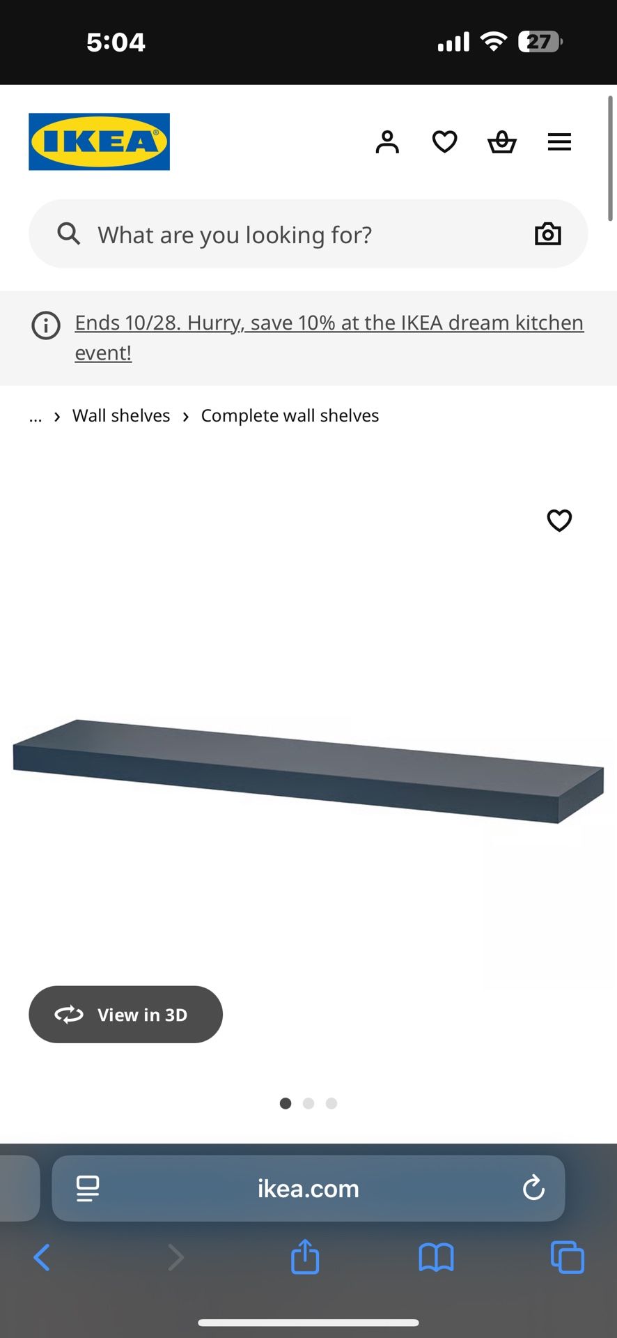IKEA Lack Floating Shelf 43 Inch (gray/blue)
