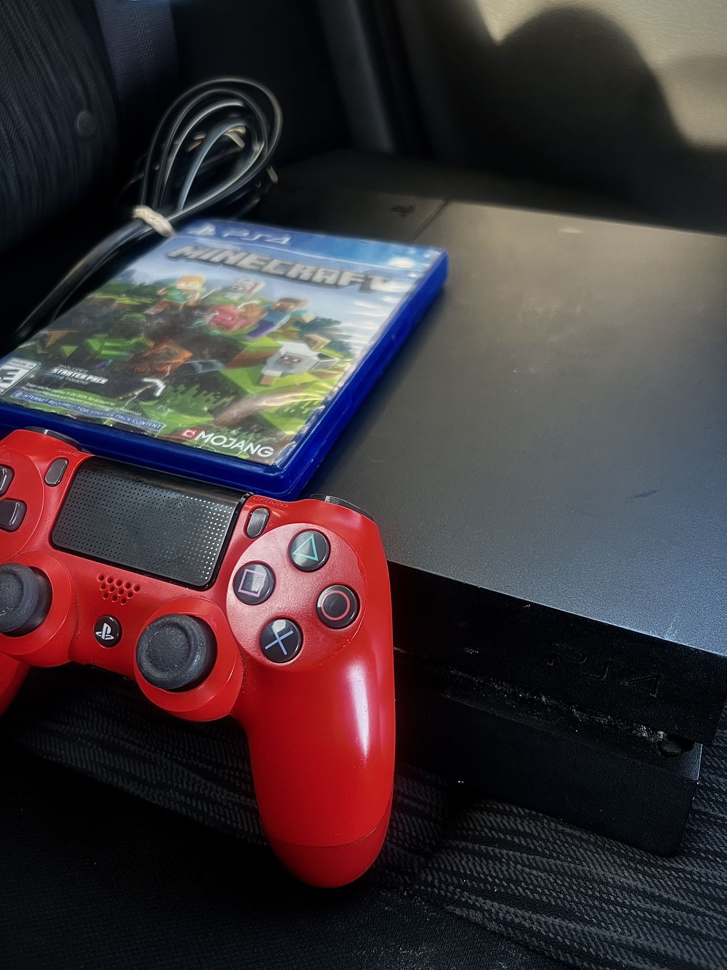 PS4 w/ red controller & Minecraft