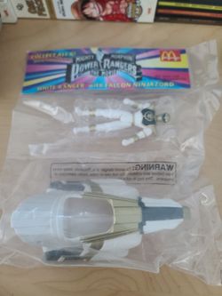 Mcdonalds happy meal toy power rangers white ranger falcon ninjazord