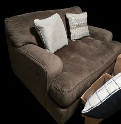 Oversized Ashley Furniture Accent Chair + Matching Pillows