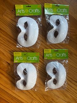 White Face Masks – 4 Pack DIY Halloween