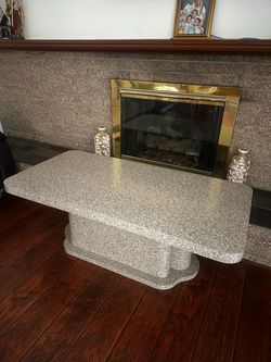 Granite Coffee Table with Pedestal Base