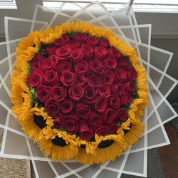 Roses And Sunflowers