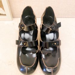 #Chloe Two Strap Pumps Heels Black 