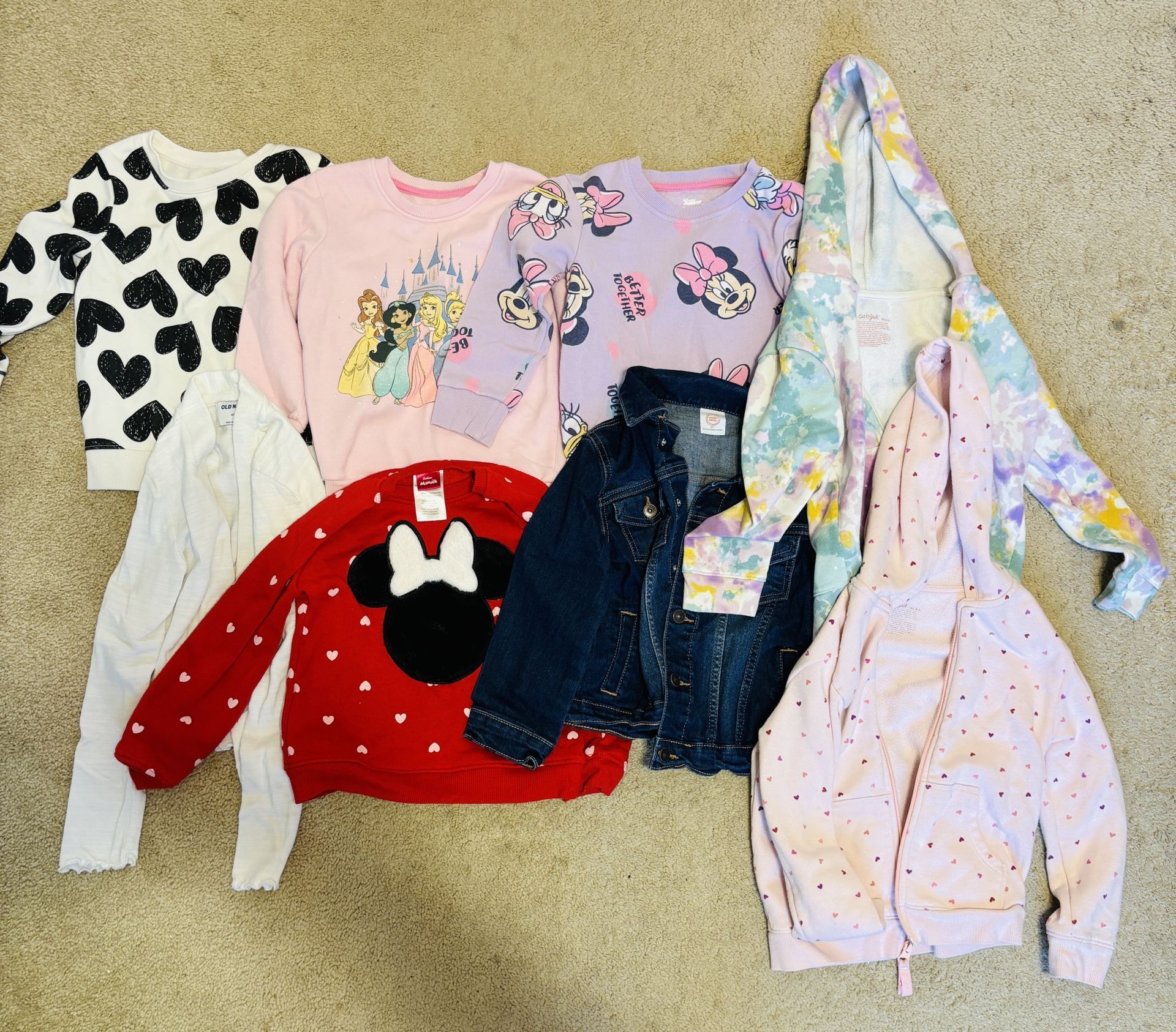 8 Pack Assorted XS 4T-5T Girl’s Long Sleeve Heavy Tops (Sweatshirts, Sweaters, & Jackets)